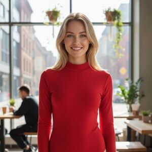 Mango Pop Vivid Red Bodysuit Size L